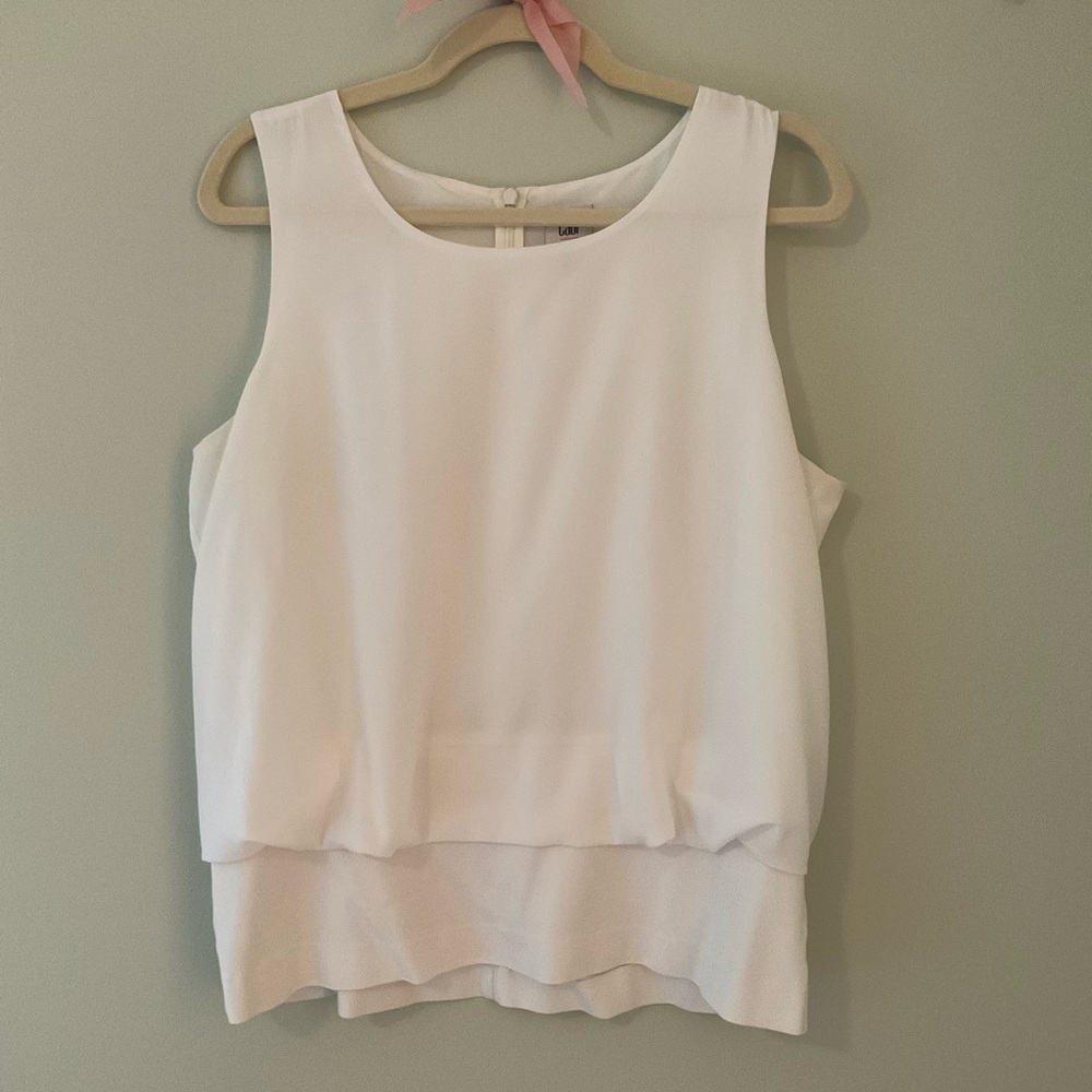 CAbi White Layered Sleeveless Camisole